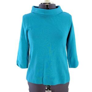 NWOT Talbots Teal Cowl Neck Sweater Sz MP